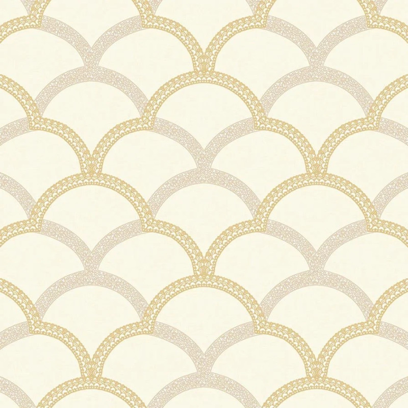 Tapet  Ornament, gri deschis auriu.