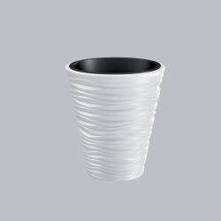 Ghiveci decorativ de flori rotund,Alb,34.5x38.5 cm Sand