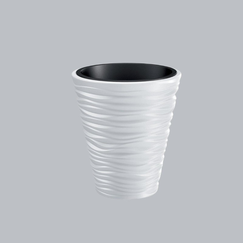Ghiveci decorativ de flori rotund,Alb,34.5x38.5 cm Sand