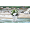 Ghiveci decorativ de flori rotund,Alb,34.5x38.5 cm Sand