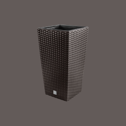 Ghivece decorative de flori, Prosperplast, Rato, imitatie ratan, patrat, 22.5x22.5x42.1 cm