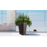 Ghivece decorative de flori, Prosperplast, Rato, imitatie ratan, patrat, 22.5x22.5x42.1 cm