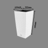 Ghivece decorative de flori, Prosperplast, Rato, imitatie ratan, patrat, 22.5x22.5x42.1 cm
