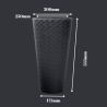 Ghiveci matuba slim, rotund, inalt, 55CM antracit