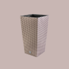 Ghiveci decorativ de flori, Prosperplast, Rato, imitatie ratan, patrat, cafeniu, 32.5x32.5x61 cm