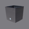 Ghiveci decorativ de flori, patrat 40x40x40.8 cm, imitatie ratan, maro, Rato